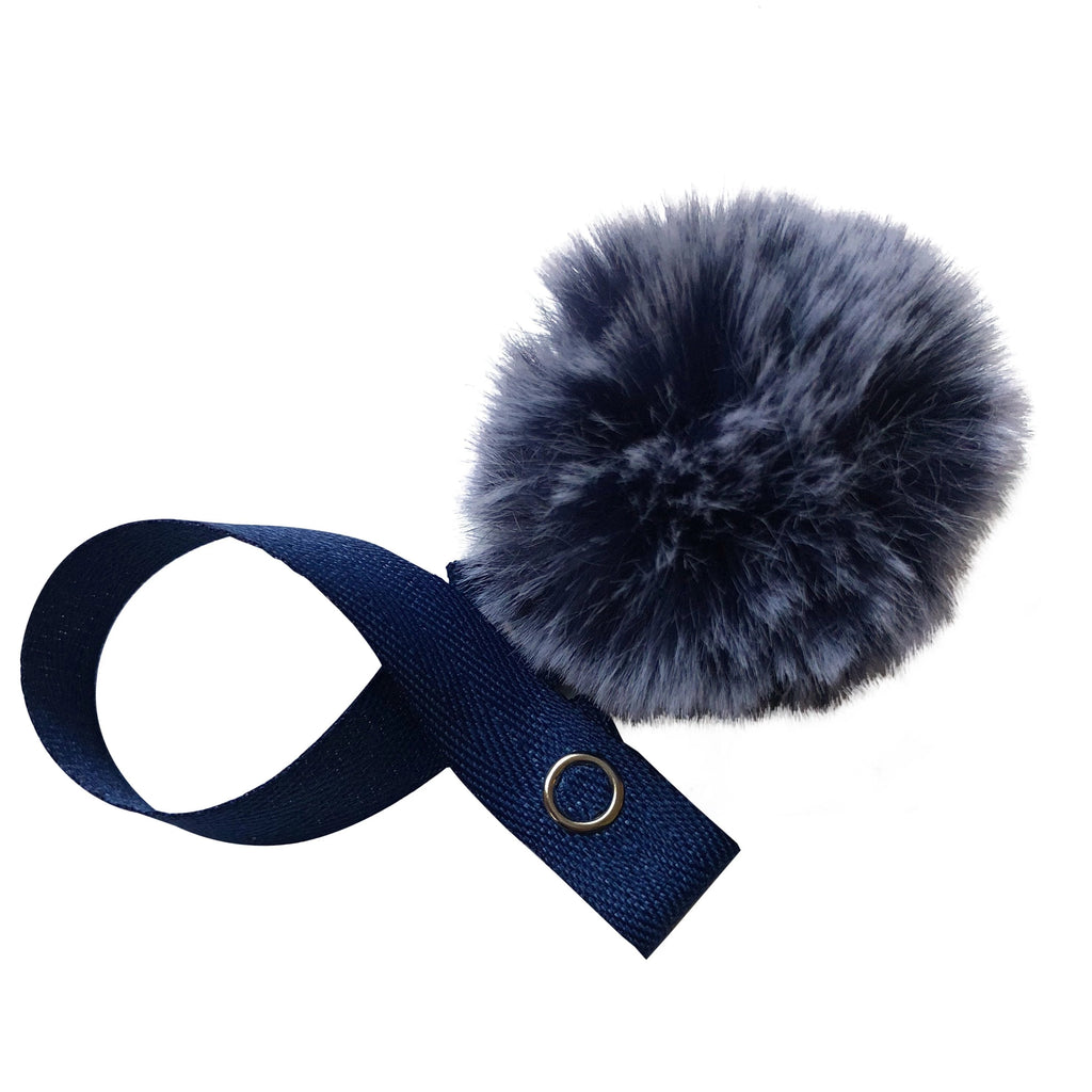Mini Navy Snow Fur Pom Pom