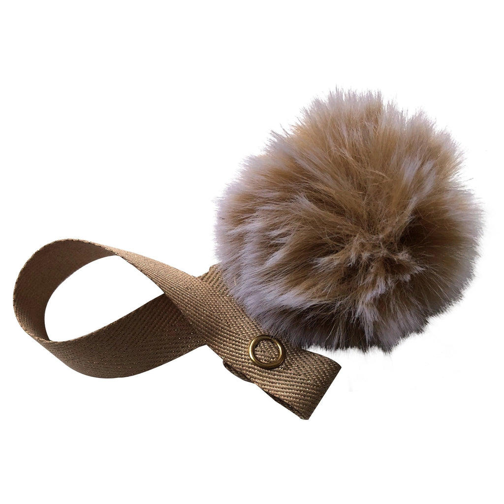 Mini Beige Snow Fur Pom Pom