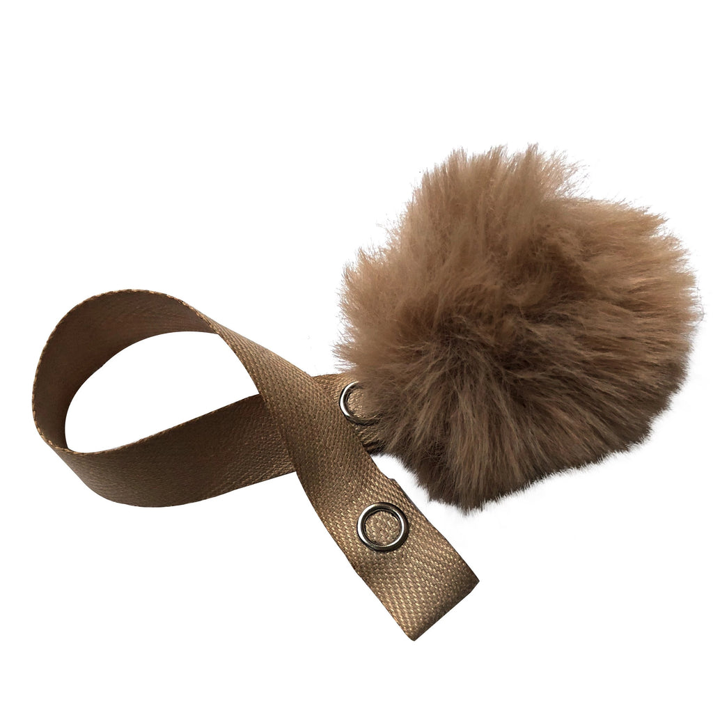 Mini Beige Fur Pom Pom